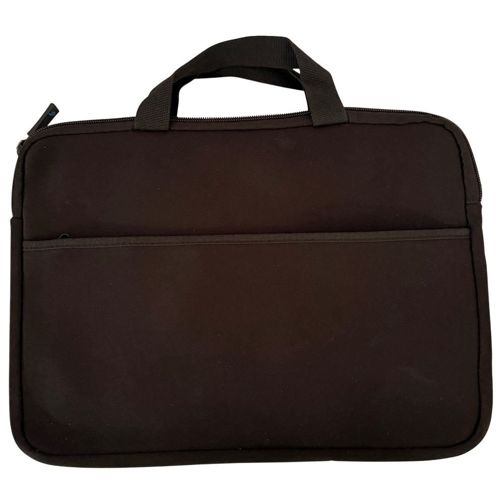 Black Neoprene Laptop Sleeve Case Padded Bag with Handles 14 inch Tech Bag
